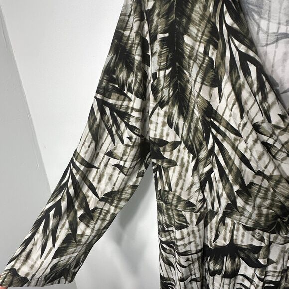 Investments Soft Separates Women's Dress Size XL Leaves V-neck Faux Wrap Midi - Picture 7 of 11